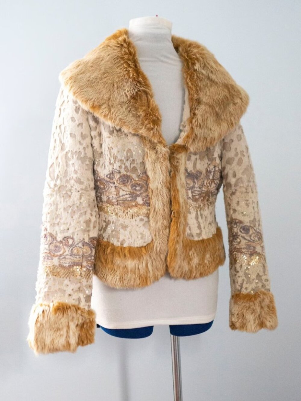 Bebe - Rabbit Fur and Sequin Jacket (vintage)